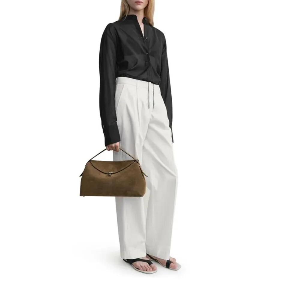 Toteme Women T-Lock Suede Top Handle - Picture 2 of 7